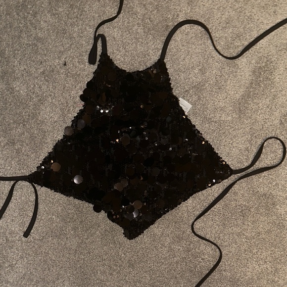 Edikted Black Sequin Top - Picture 1 of 4